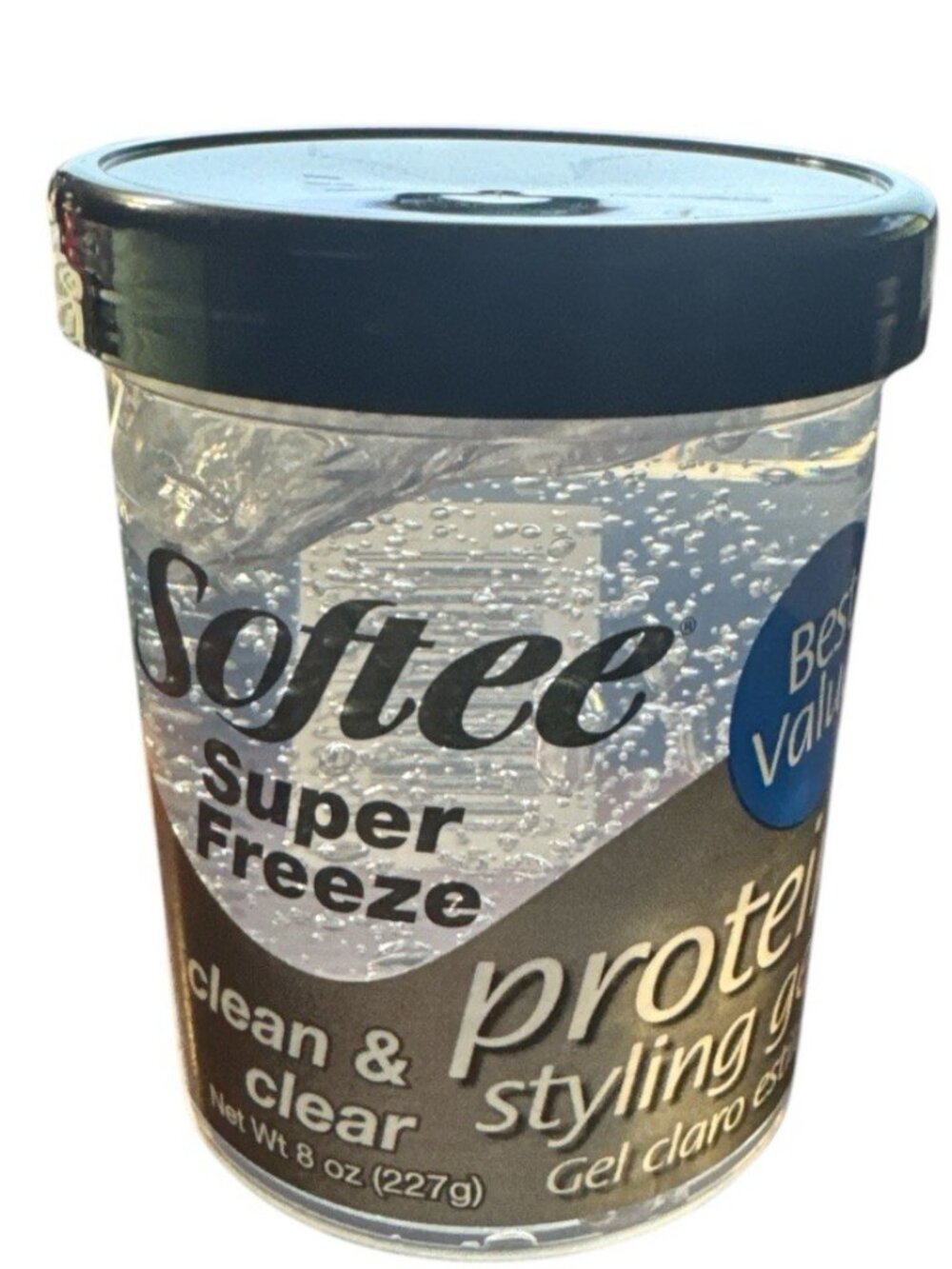 Softee Super Freeze Protein Styling Gel Clean & Clear 8 oz new